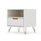 Manhattan Comfort Rockefeller 1.0 Nightstand, Off White and Nature 101GMC3 - alternate 4
